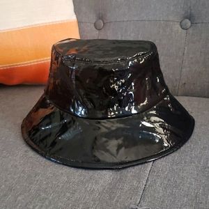Shiny Black Bucket Hat